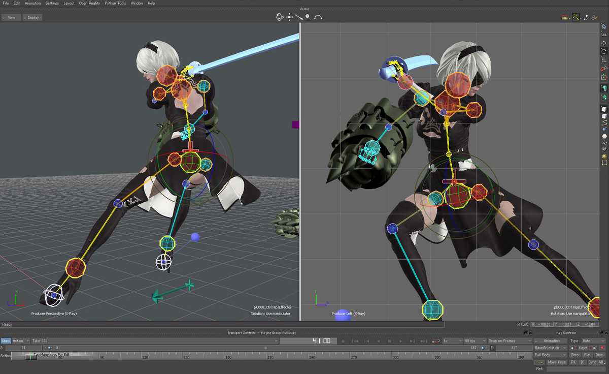 Screen capture from Nier: Automata development